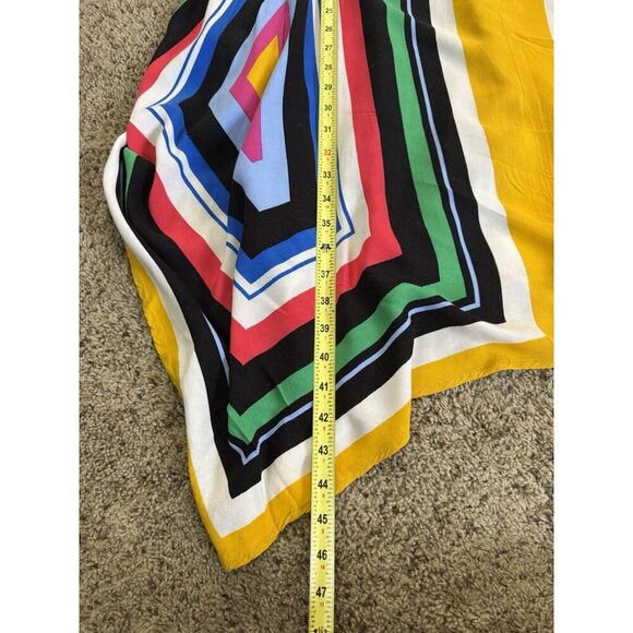 Womens Chevron Maxi Dress Asymmetric Handkerchief Hem Boho Beach Coastal MEDIUM - Picture 6 of 7